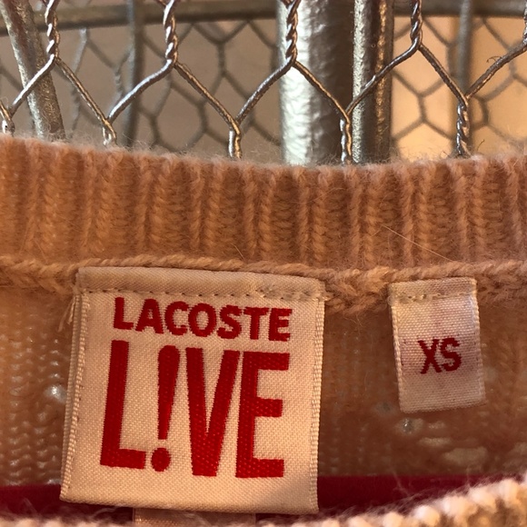 Big sale!!!! Don’t miss out LACOSTE LIVE V-neck Knit Peach Sweater - Picture 3 of 4
